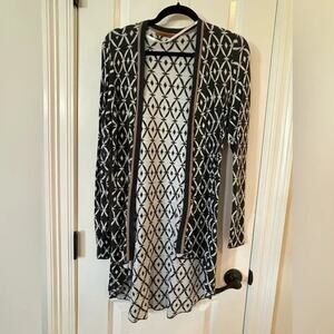 Belldini Geometric print open cardigan sweater - L